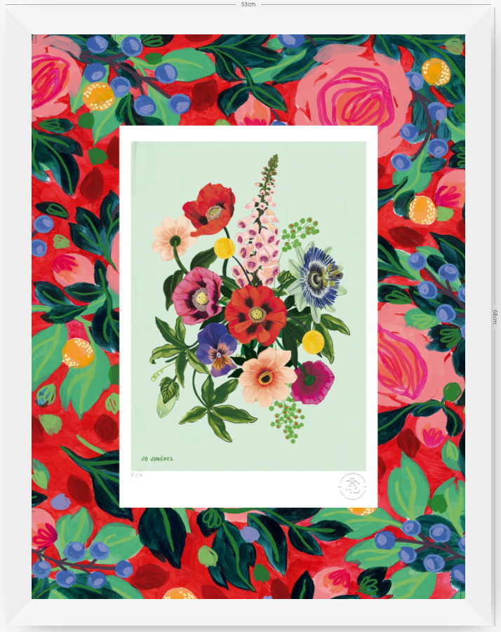 Racimo de Flores II - 33 x 48 cm - Passpartout Especial 8 cm