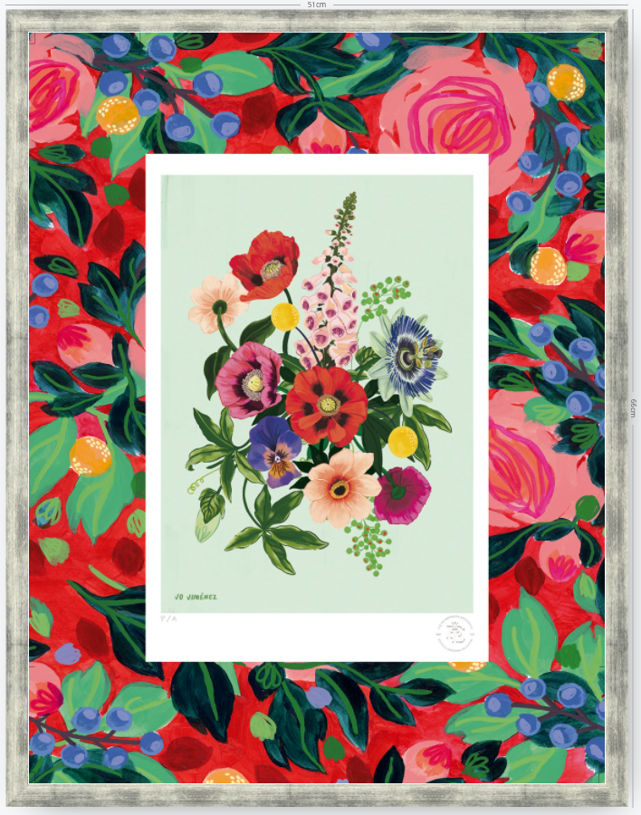 Racimo de Flores II - 33 x 48 cm - Passpartout Especial 8 cm