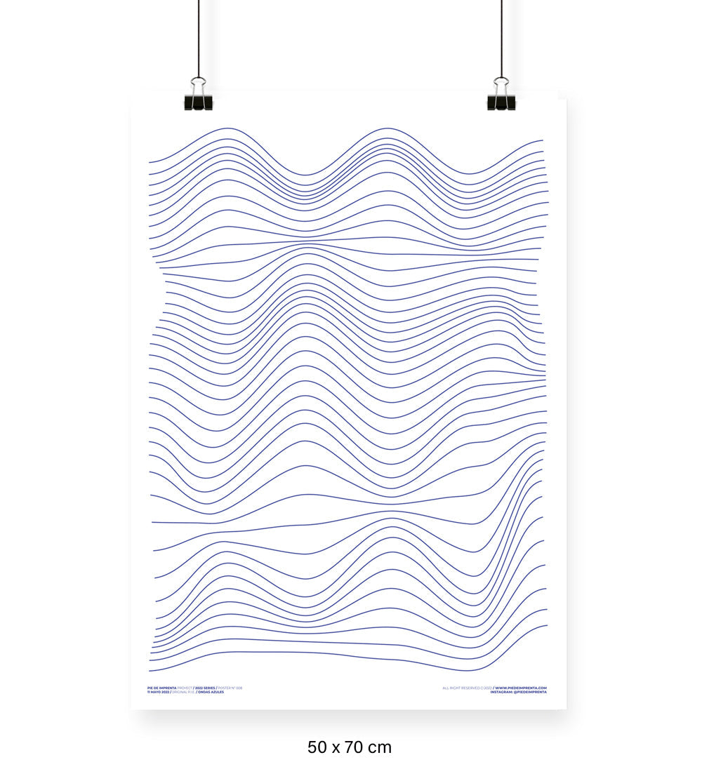 Ondas Azules - 50 x 70 cm