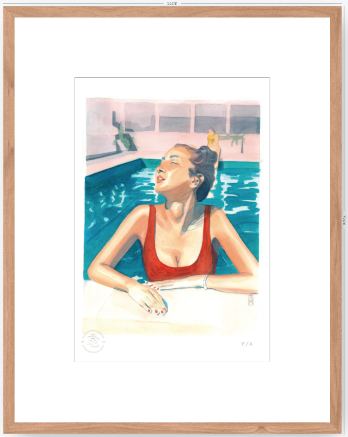 Yin 2 / Mujer Con Traje De Baño Rojo - 33 x 48 cm