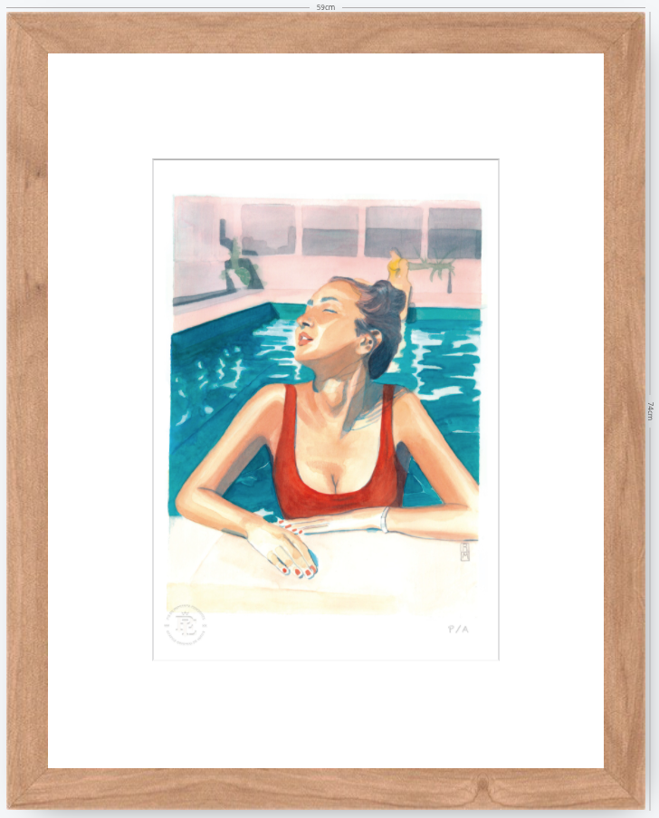 Yin 2 / Mujer Con Traje De Baño Rojo - 33 x 48 cm