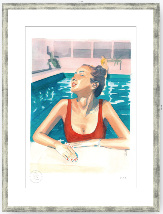 Yin 2 / Mujer Con Traje De Baño Rojo - 33 x 48 cm