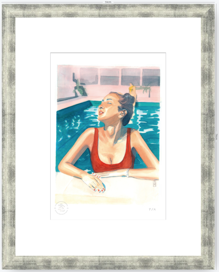 Yin 2 / Mujer Con Traje De Baño Rojo - 33 x 48 cm