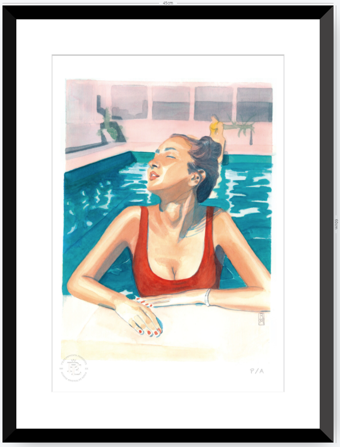 Yin 2 / Mujer Con Traje De Baño Rojo - 33 x 48 cm