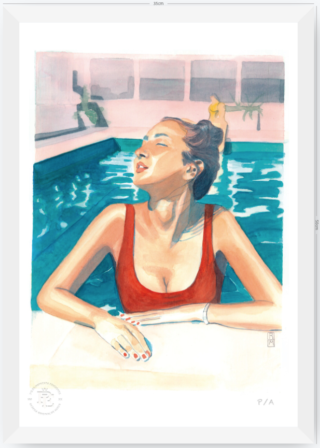 Yin 2 / Mujer Con Traje De Baño Rojo - 33 x 48 cm