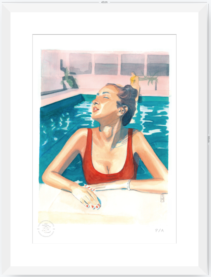 Yin 2 / Mujer Con Traje De Baño Rojo - 33 x 48 cm