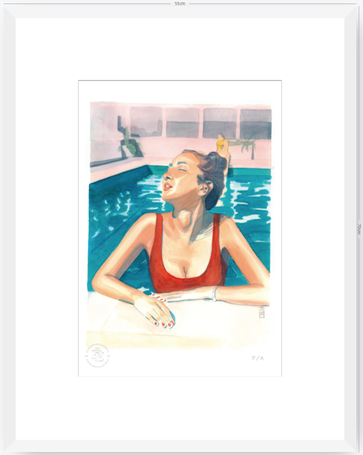 Yin 2 / Mujer Con Traje De Baño Rojo - 33 x 48 cm