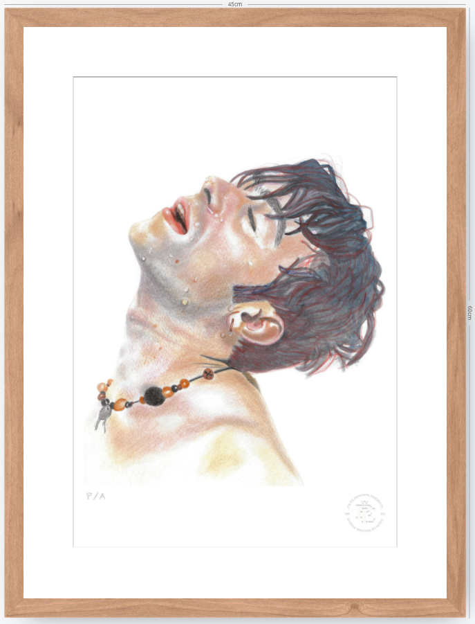 Damon In The Shower - 33 x 48 cm