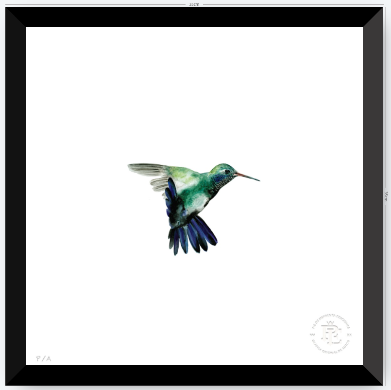 Colibrí Azúl  - 33 x 33 cm
