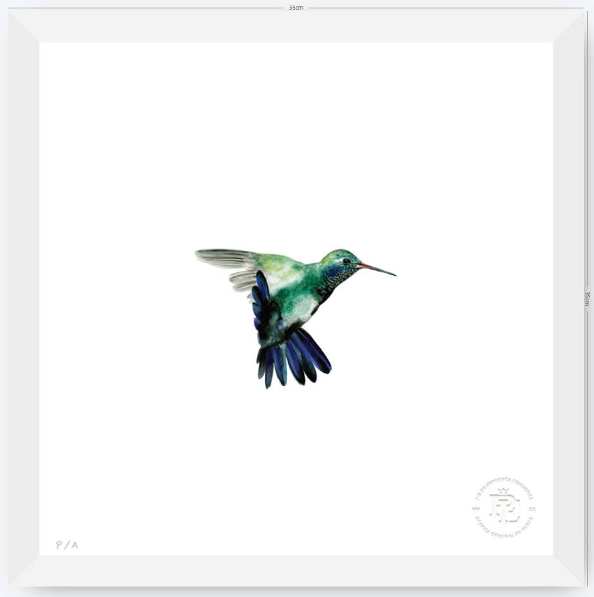 Colibrí Azúl  - 33 x 33 cm