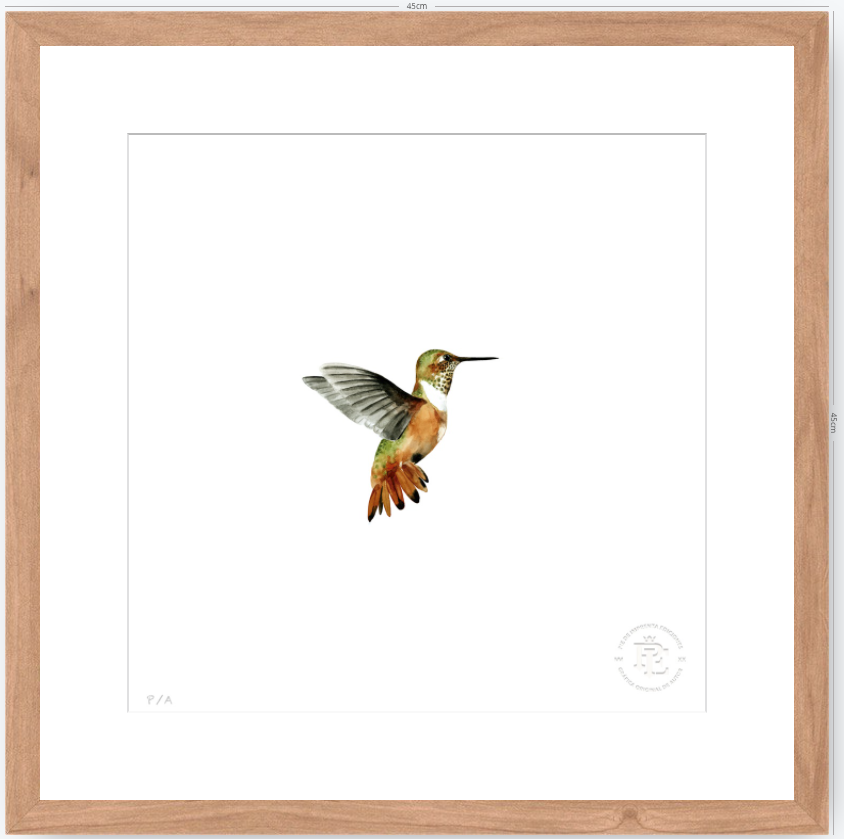 Colibrí Ocre - 33 x 33 cm