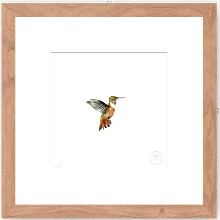Colibrí Ocre - 33 x 33 cm