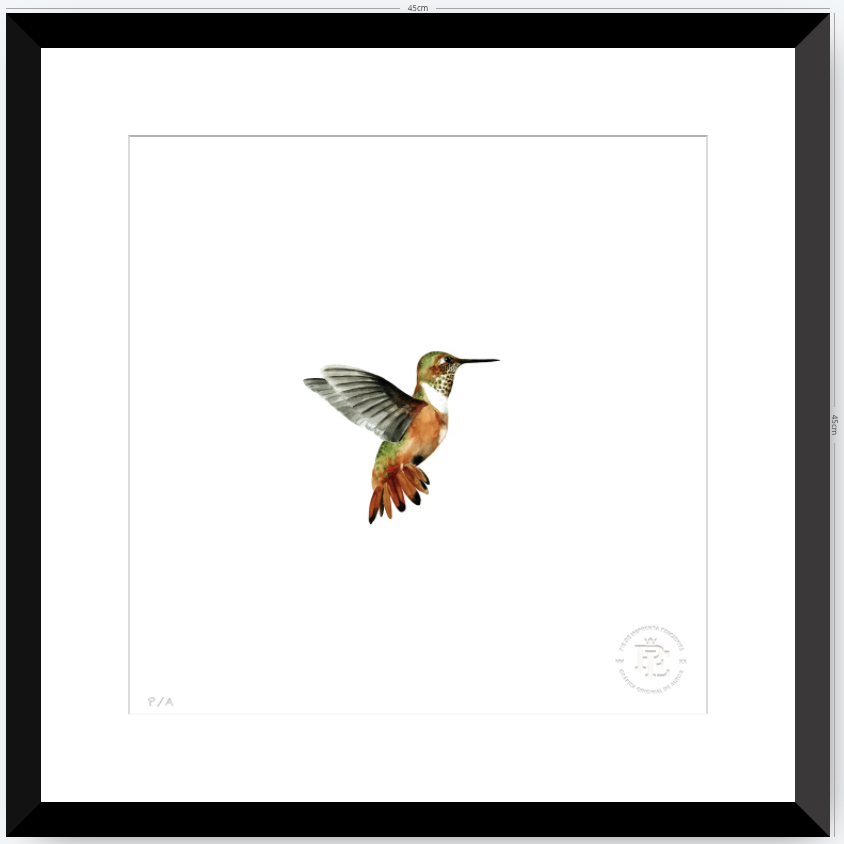 Colibrí Ocre - 33 x 33 cm
