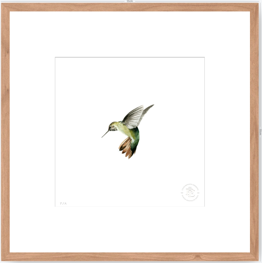 Colibrí Verde - 33 x 33 cm
