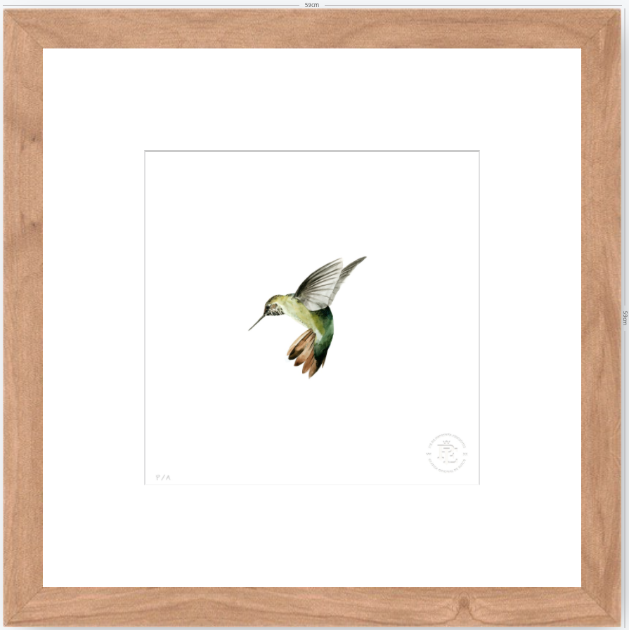 Colibrí Verde - 33 x 33 cm