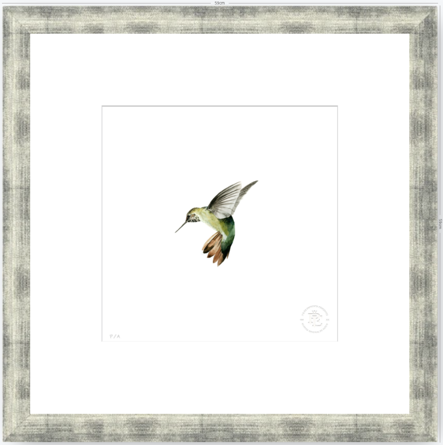 Colibrí Verde - 33 x 33 cm