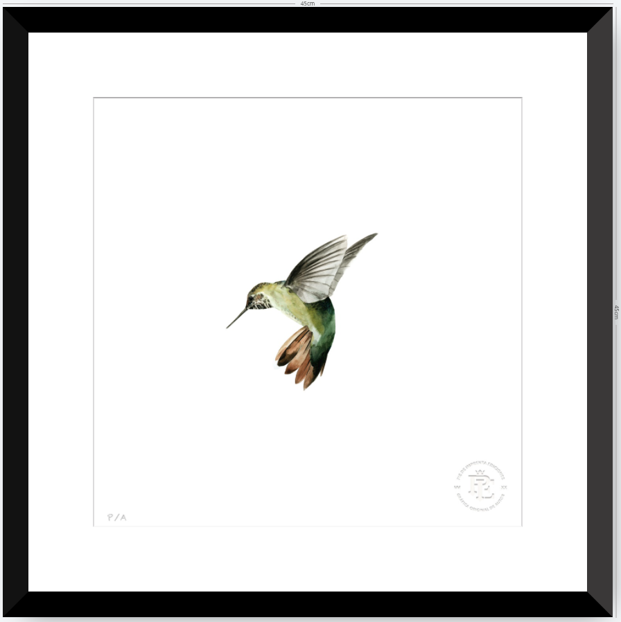 Colibrí Verde - 33 x 33 cm