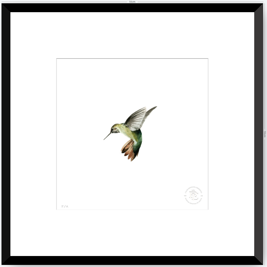 Colibrí Verde - 33 x 33 cm