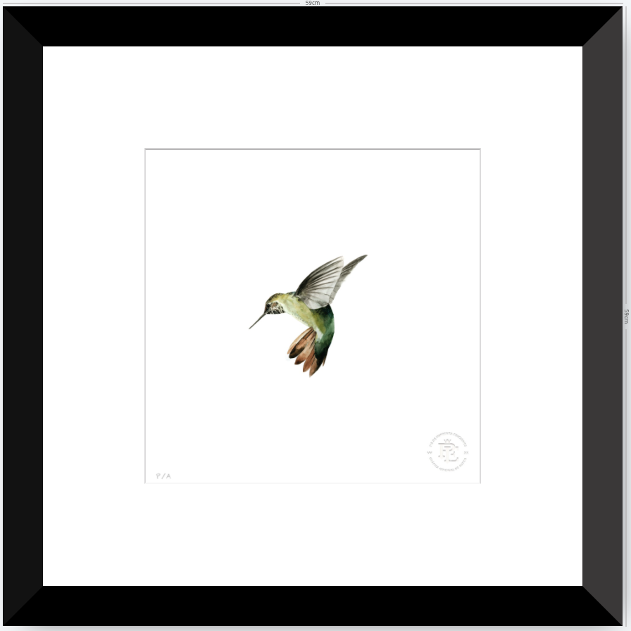 Colibrí Verde - 33 x 33 cm