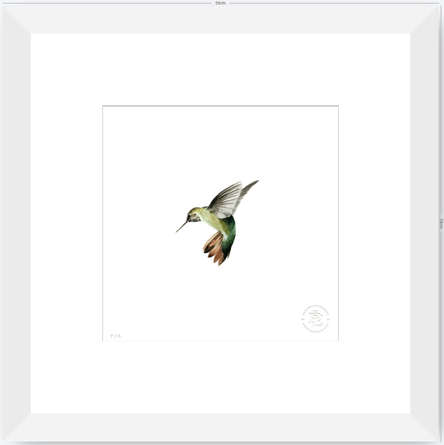 Colibrí Verde - 33 x 33 cm