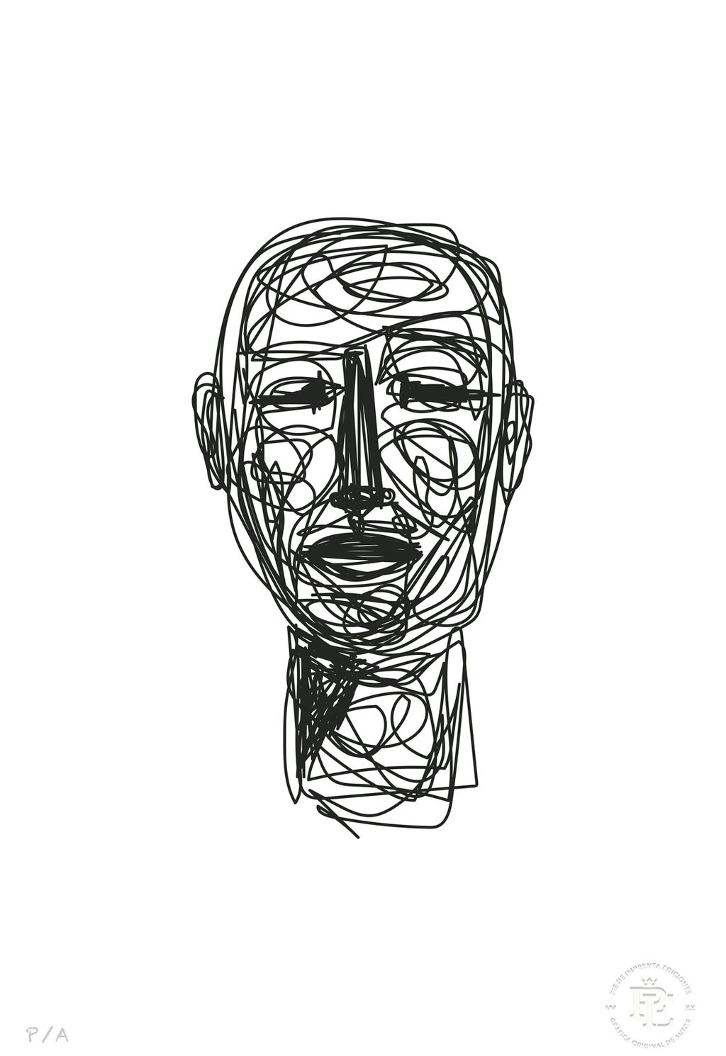 Doodle Head B&N - 33 x 48 cm