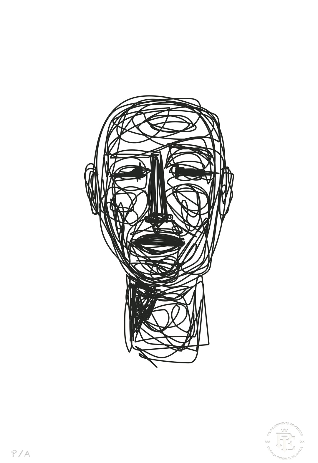 Doodle Head B&N - 33 x 48 cm