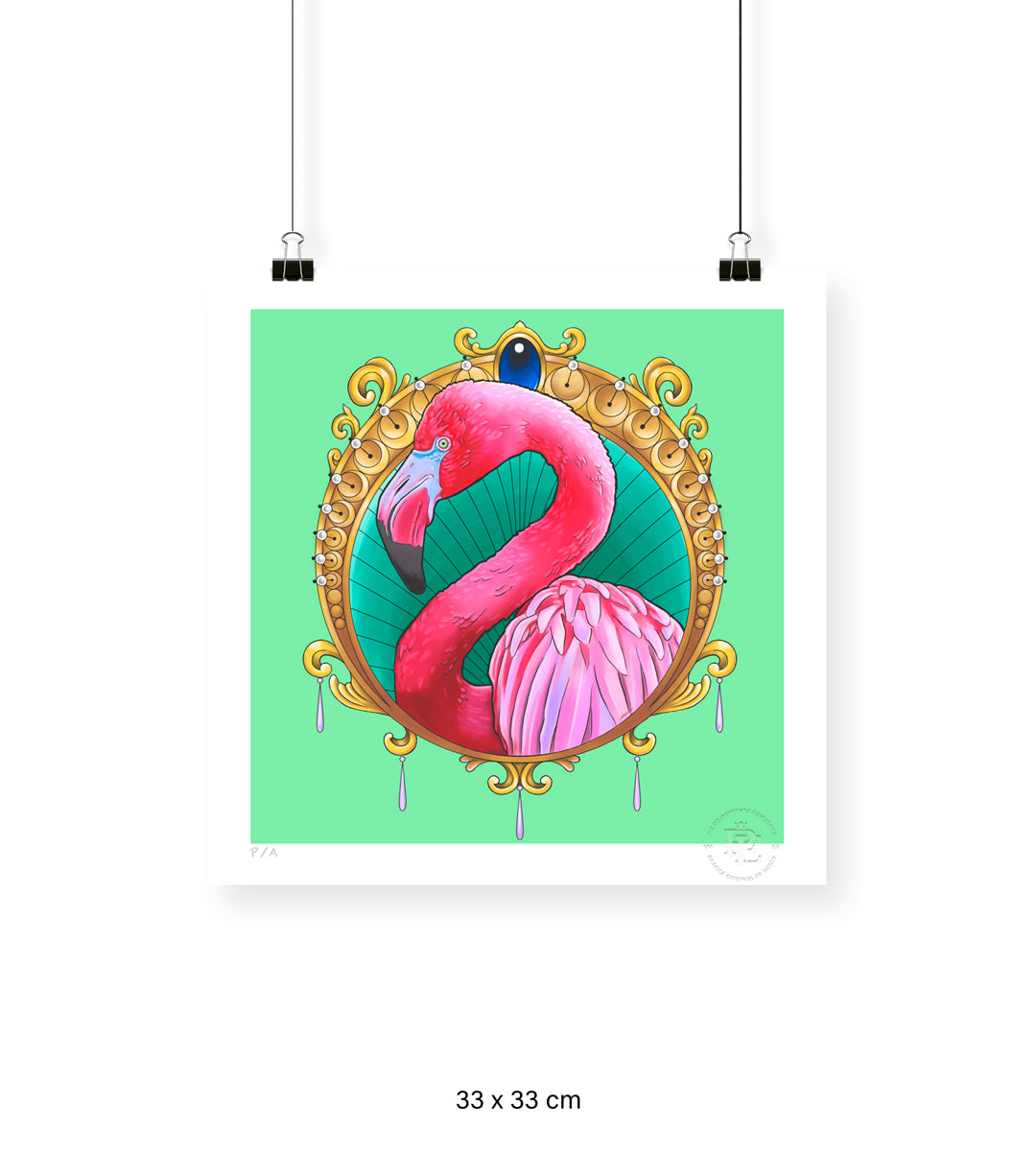 Flamenco En Las Aguas - 33 x 33 cm
