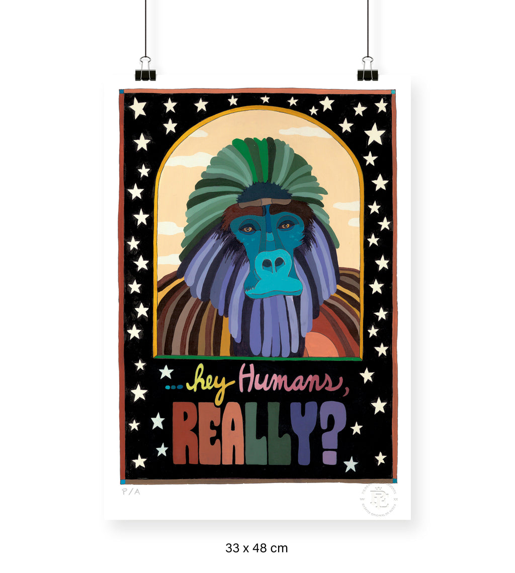 Hey Human Really - 33 x 48 cm