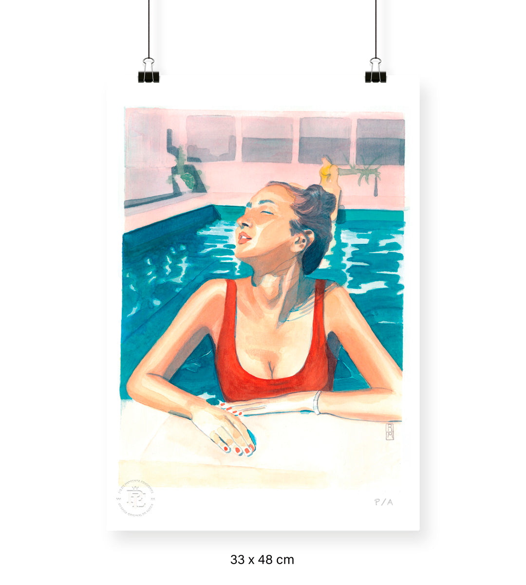 Yin 2 / Mujer Con Traje De Baño Rojo - 33 x 48 cm
