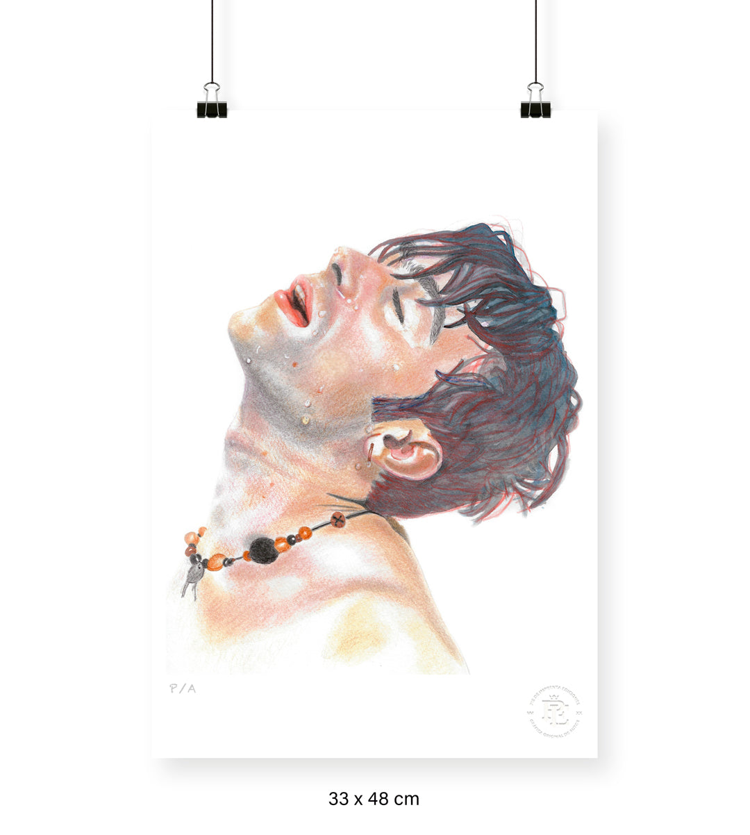 Damon In The Shower - 33 x 48 cm