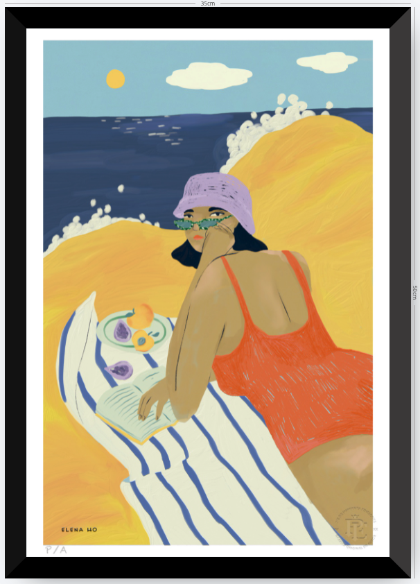 En la Playa - 33 x 48 cm
