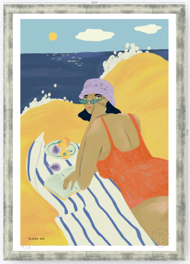 En la Playa - 33 x 48 cm