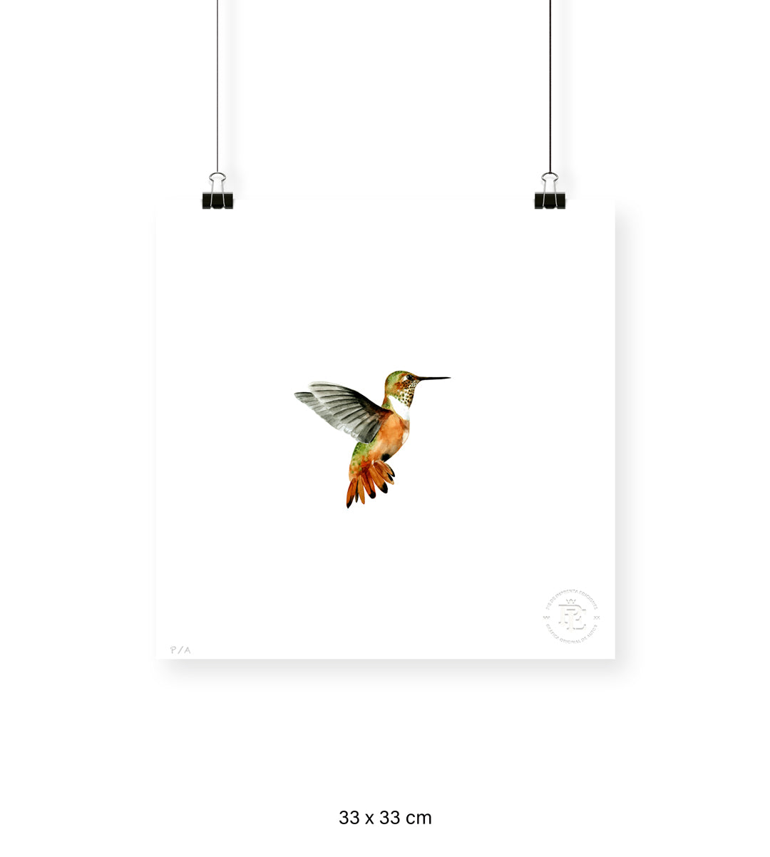 Colibrí Ocre - 33 x 33 cm