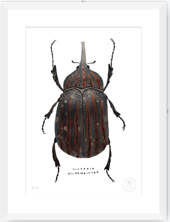 Escarabajo Grafito - 33 x 48 cm