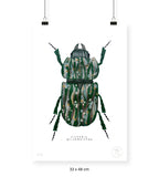 Escarabajo Verde Sicodélico - 33 x 48 cm