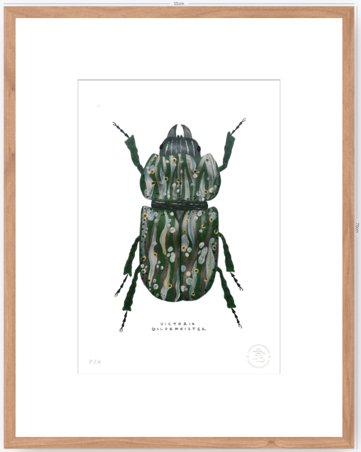 Escarabajo Verde Sicodélico - 33 x 48 cm