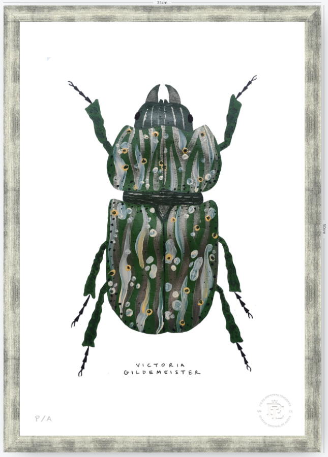 Escarabajo Verde Sicodélico - 33 x 48 cm