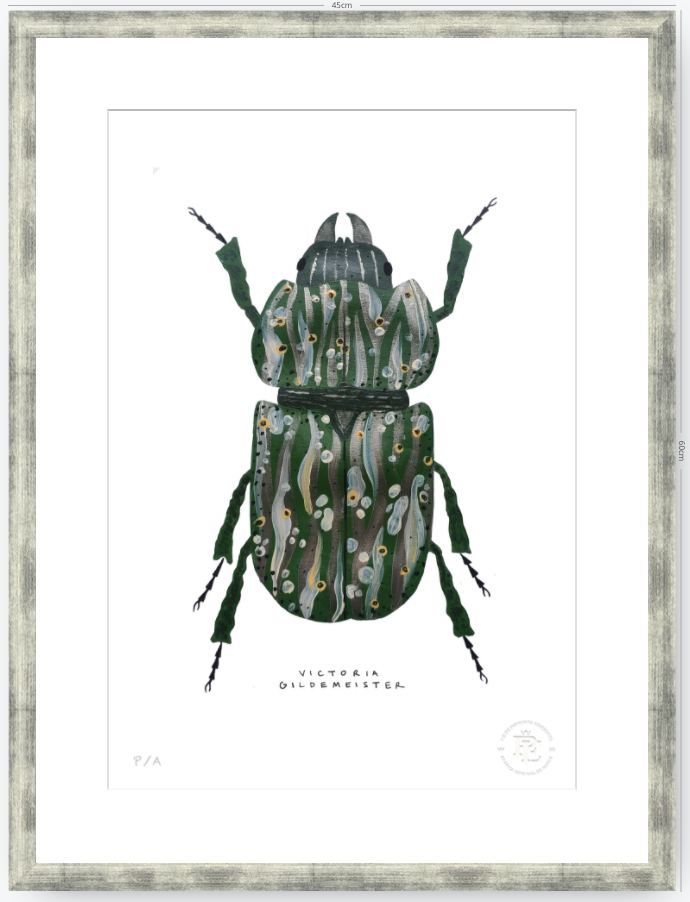 Escarabajo Verde Sicodélico - 33 x 48 cm