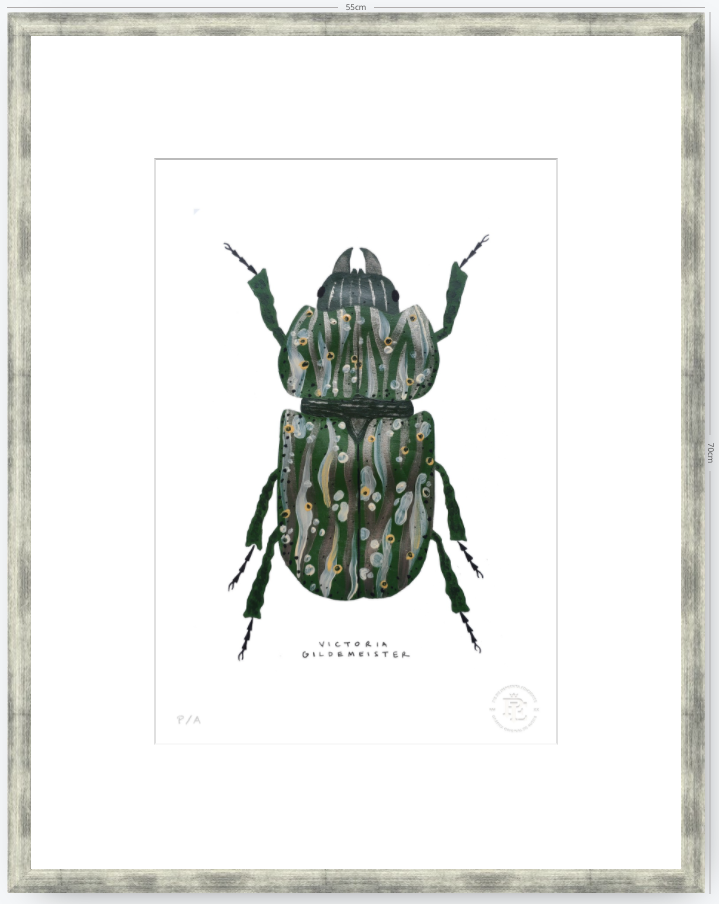 Escarabajo Verde Sicodélico - 33 x 48 cm