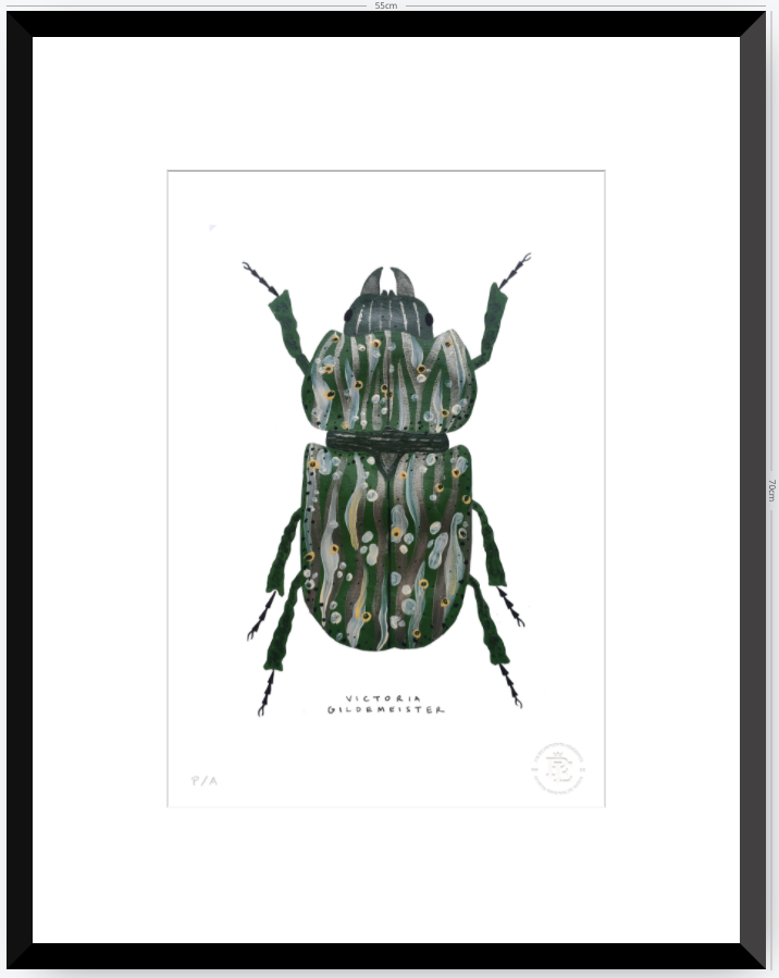 Escarabajo Verde Sicodélico - 33 x 48 cm