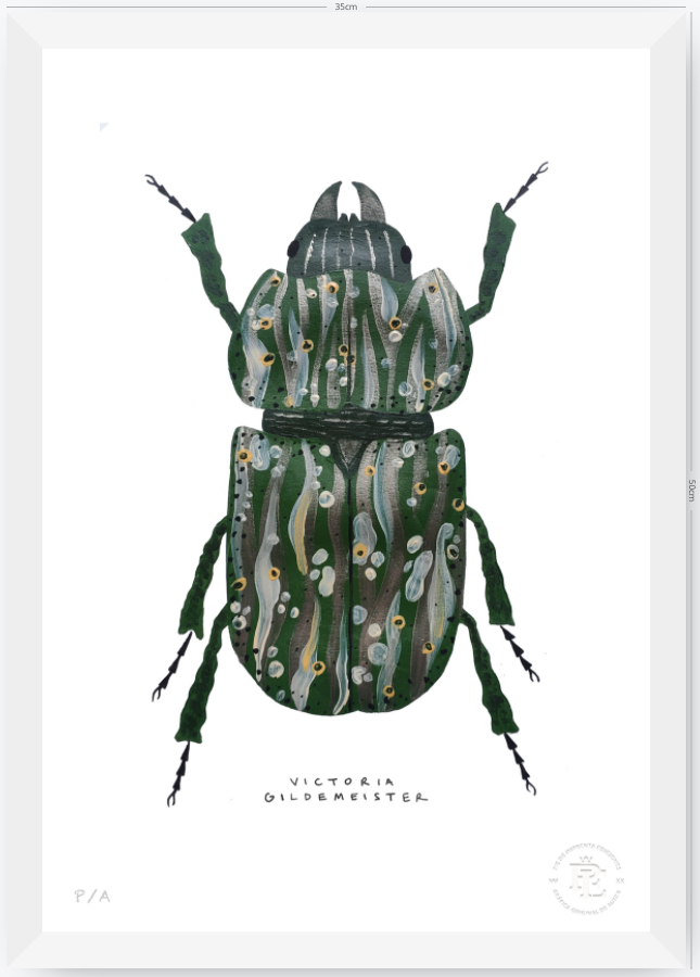 Escarabajo Verde Sicodélico - 33 x 48 cm