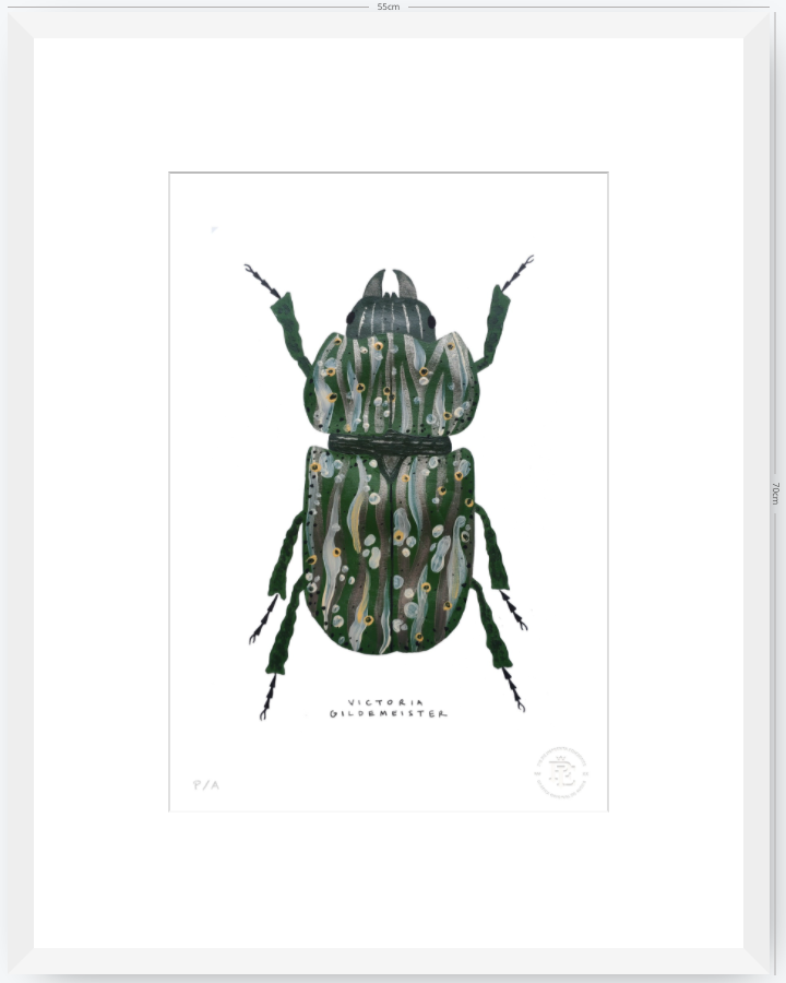 Escarabajo Verde Sicodélico - 33 x 48 cm