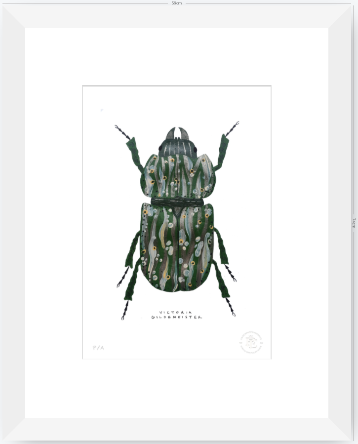 Escarabajo Verde Sicodélico - 33 x 48 cm