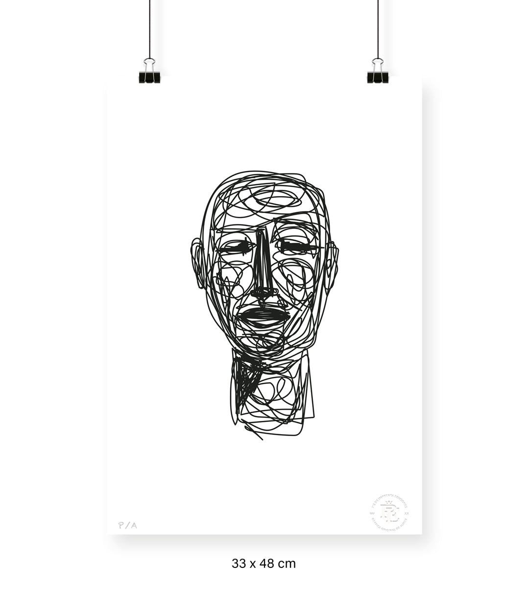 Doodle Head B&N - 33 x 48 cm