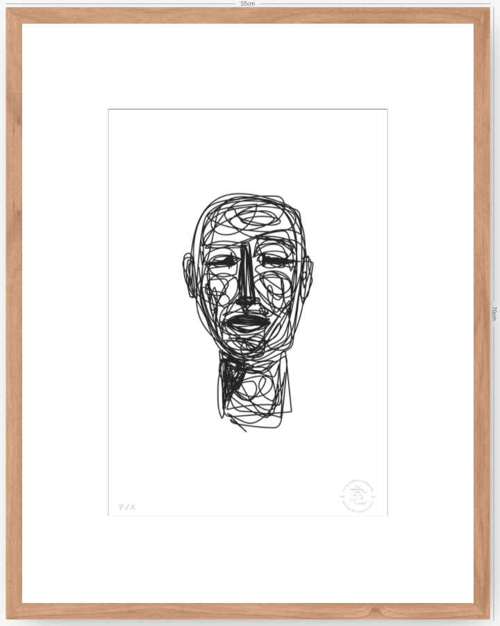 Doodle Head B&N - 33 x 48 cm
