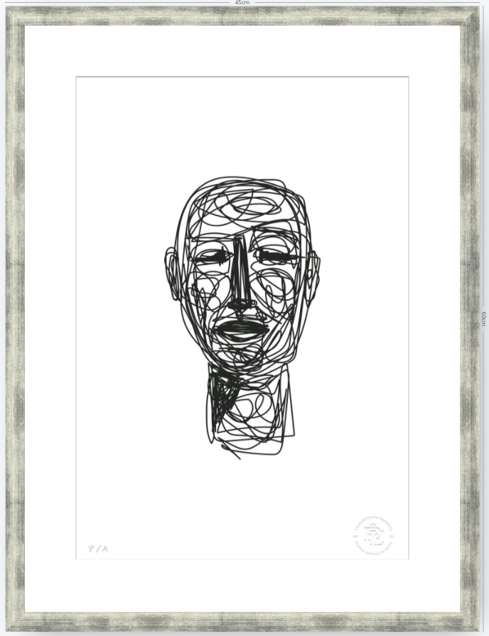 Doodle Head B&N - 33 x 48 cm