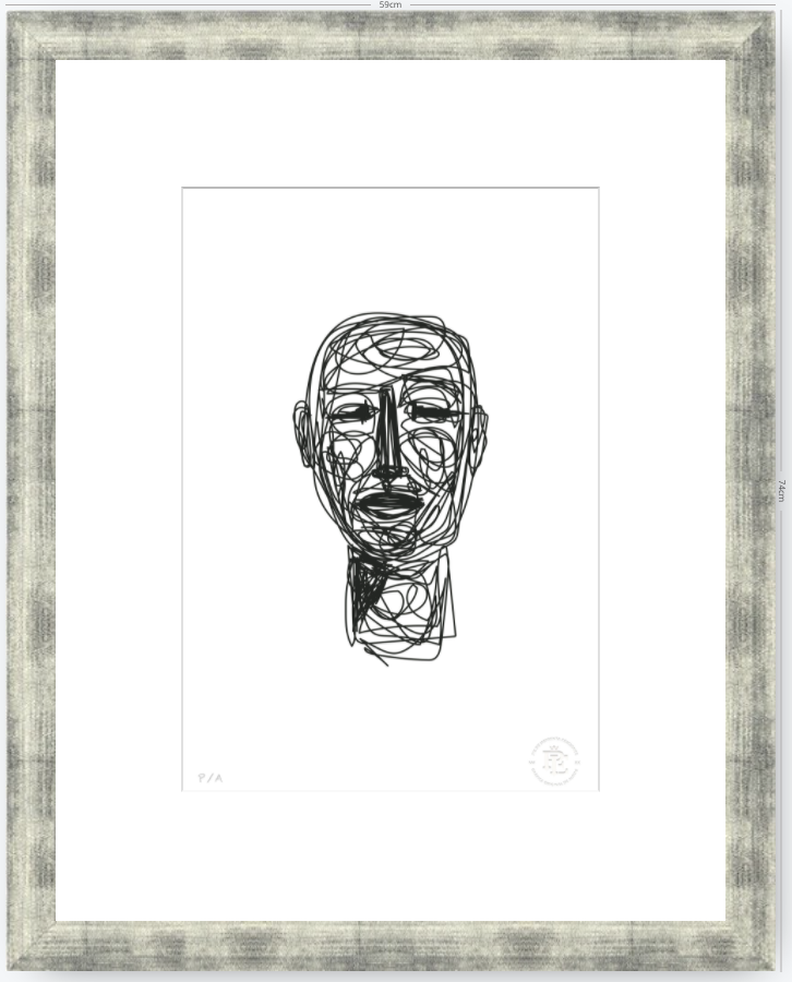 Doodle Head B&N - 33 x 48 cm