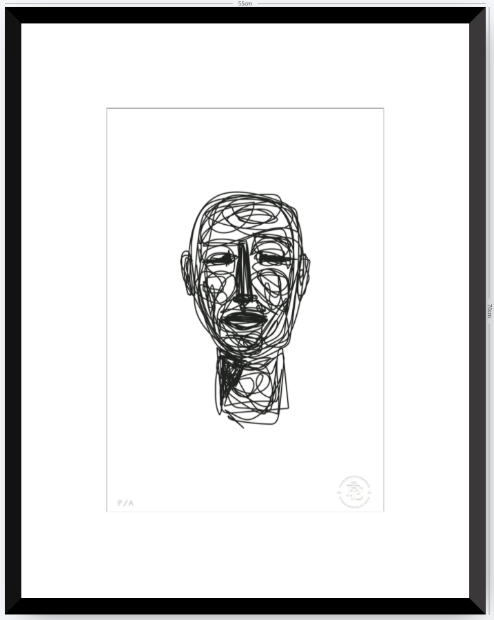 Doodle Head B&N - 33 x 48 cm
