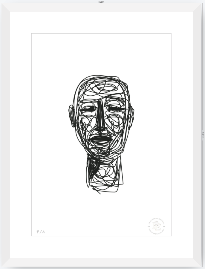 Doodle Head B&N - 33 x 48 cm