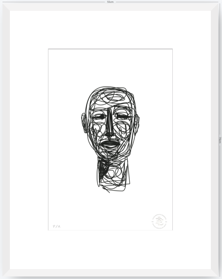 Doodle Head B&N - 33 x 48 cm